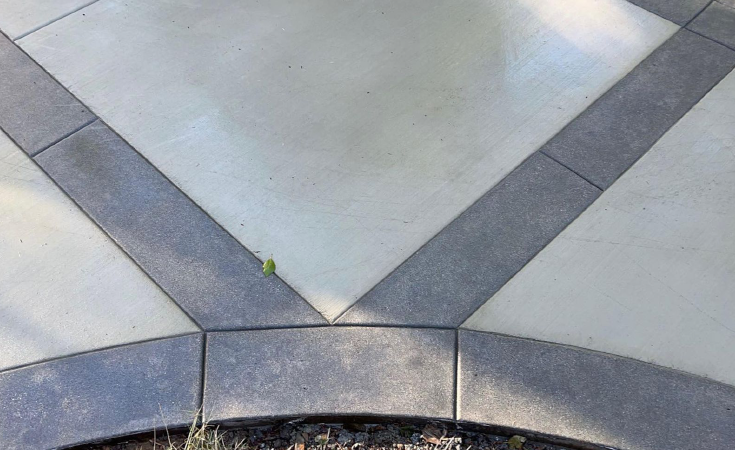Stamped, colored, and stained concrete patio in Redmond
