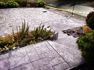 Stamped concrete driveway in Seattle