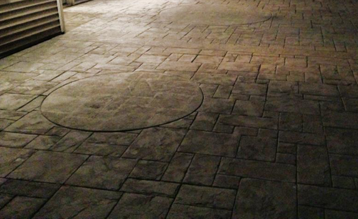 Stamped concrete patio in Mercer Island