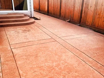 Orange colored concrete patio in Seattle