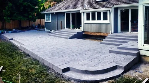 Affordable decorative concrete stamped patio