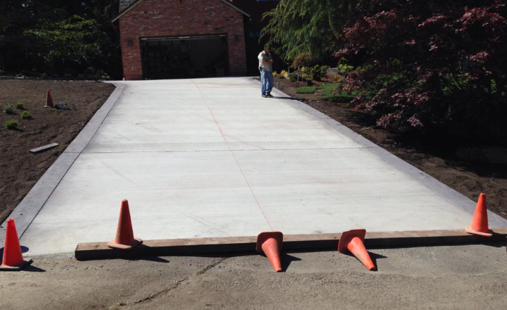 Large concrete driveway in Redmond